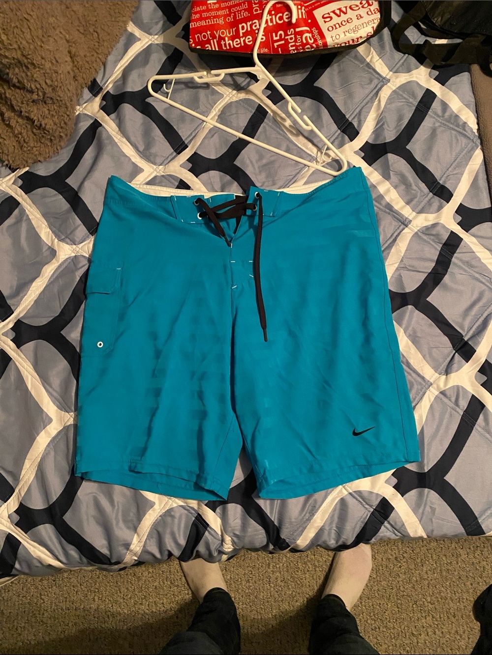 Nike Men’s Teal Lace-Up Board Shorts